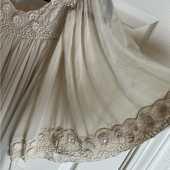 Free People Ivory Etheral Embellished Chiffon Mini Dress-small - Picture 6 of 14